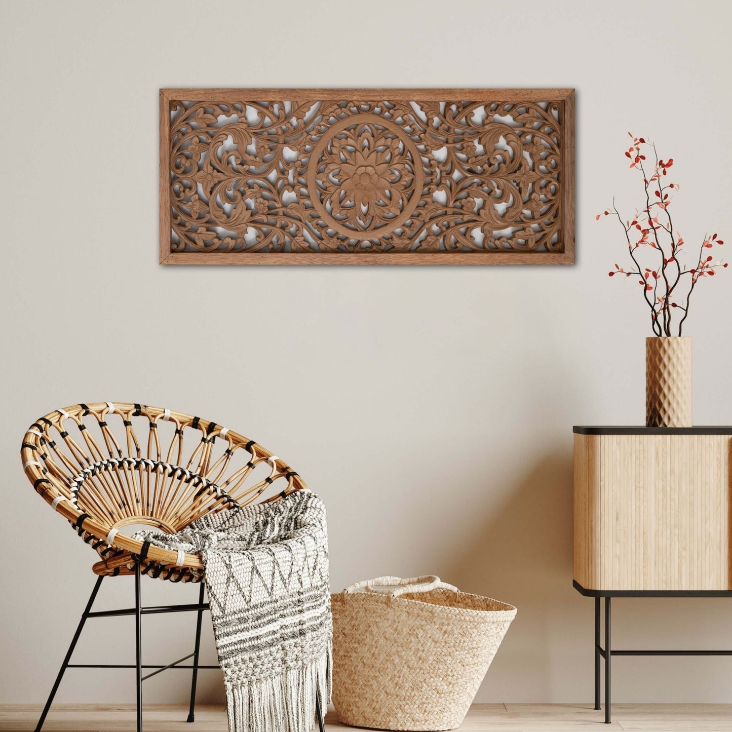 Decorative Panel "Amara" - Natural Brown - 100 x 40 cm