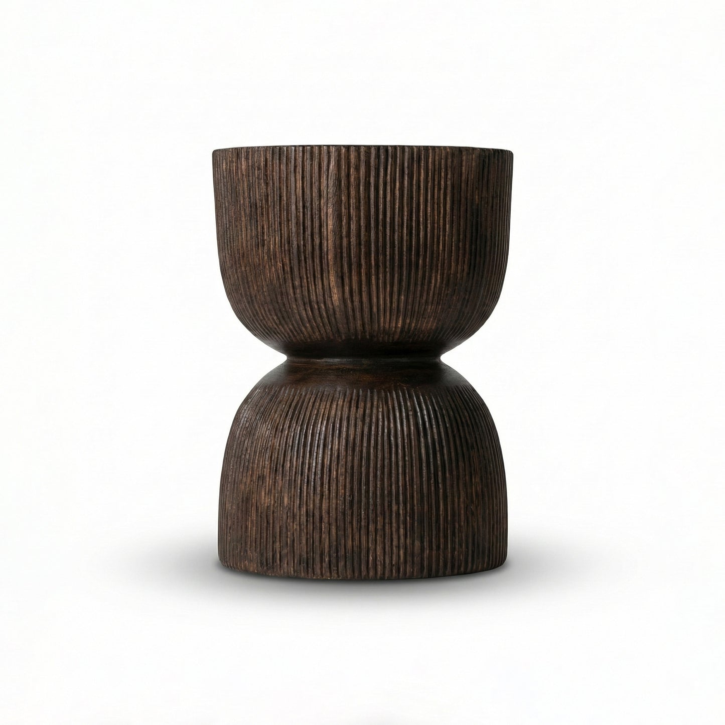 Wooden Side Table / Stool 'Samara' in Black - 40 x 50 cm