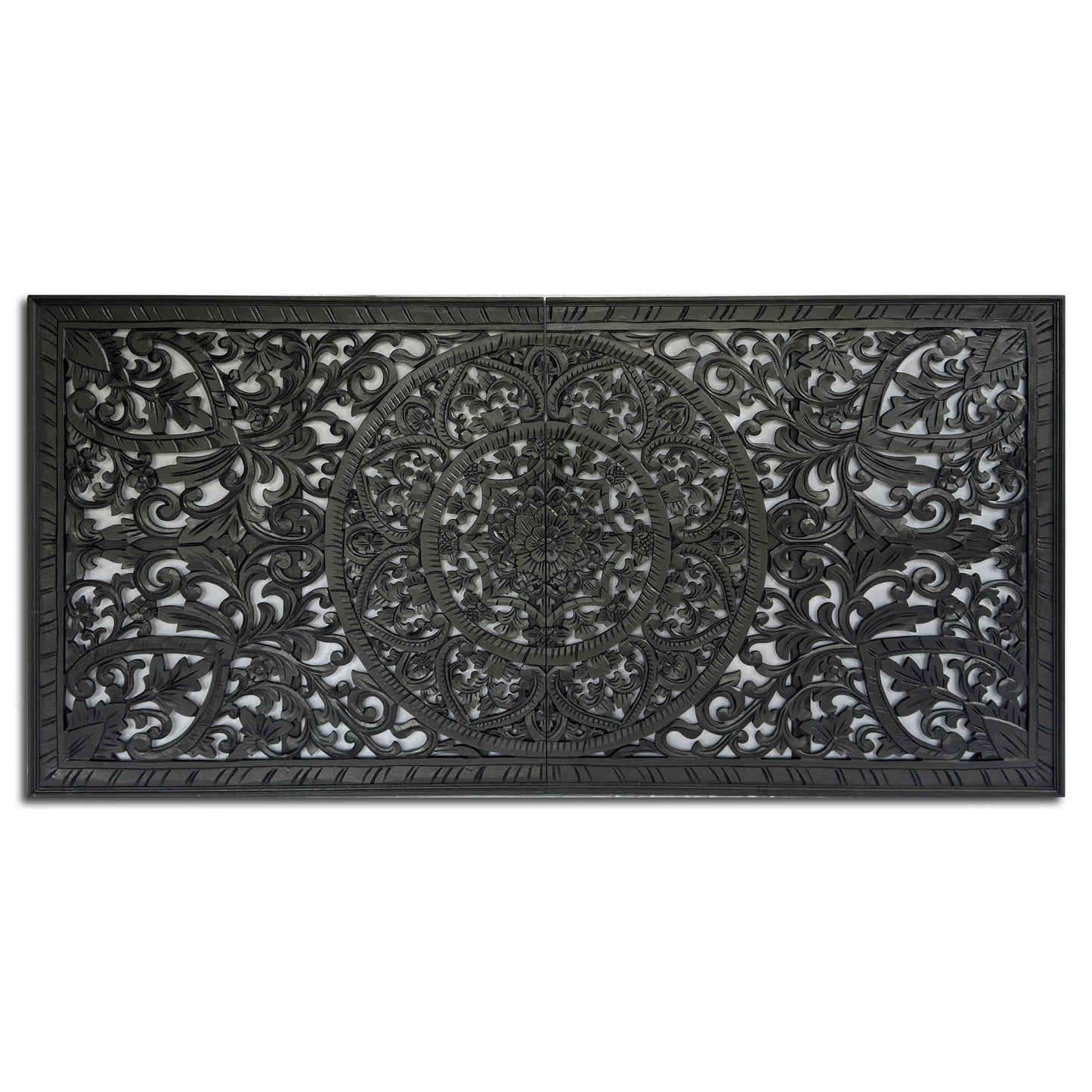 Half Size Mandala Bed Headboard "Manusa"- Natural - USA