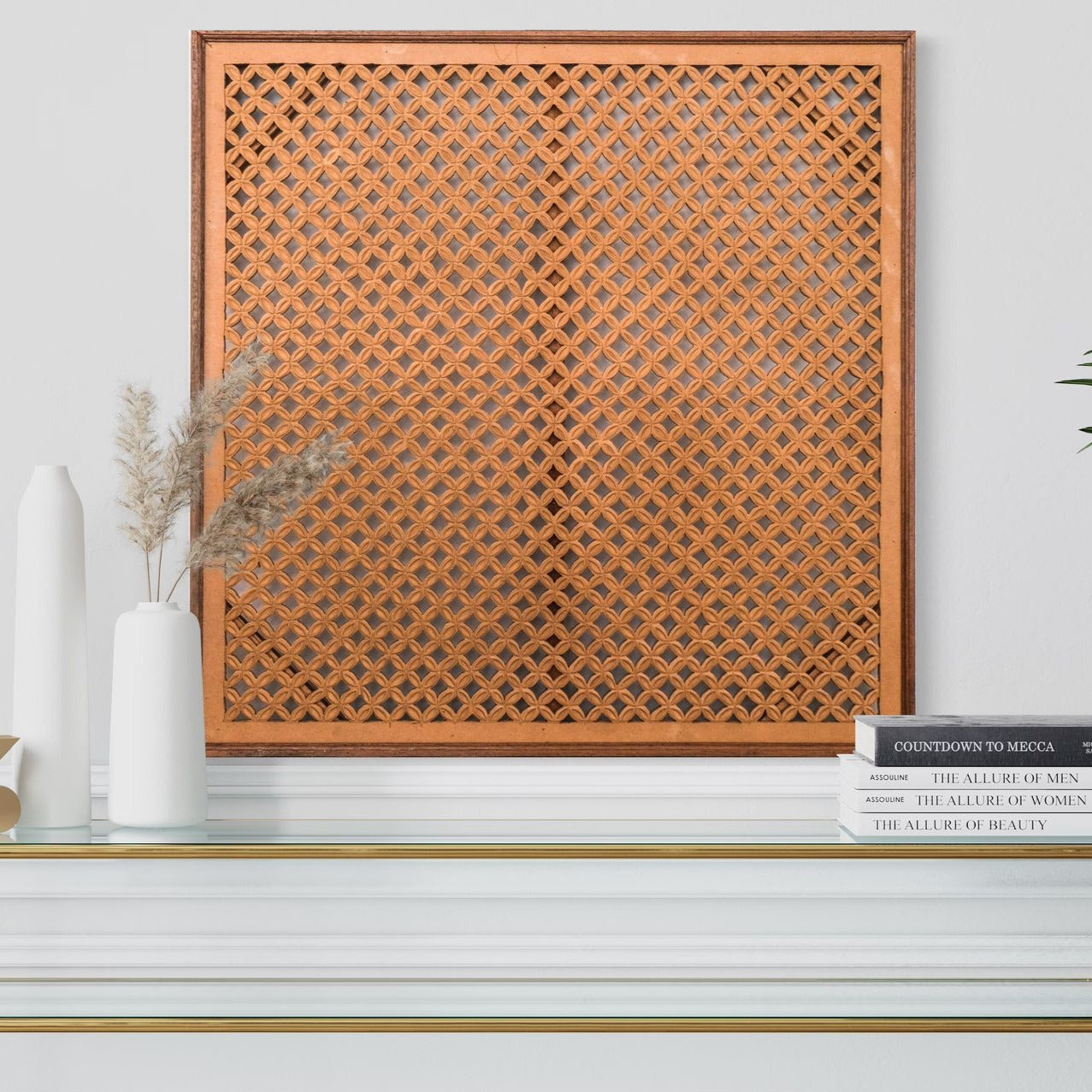 Carved Decorative Panel "Jagasatru" - Natural Brown - 110 cm