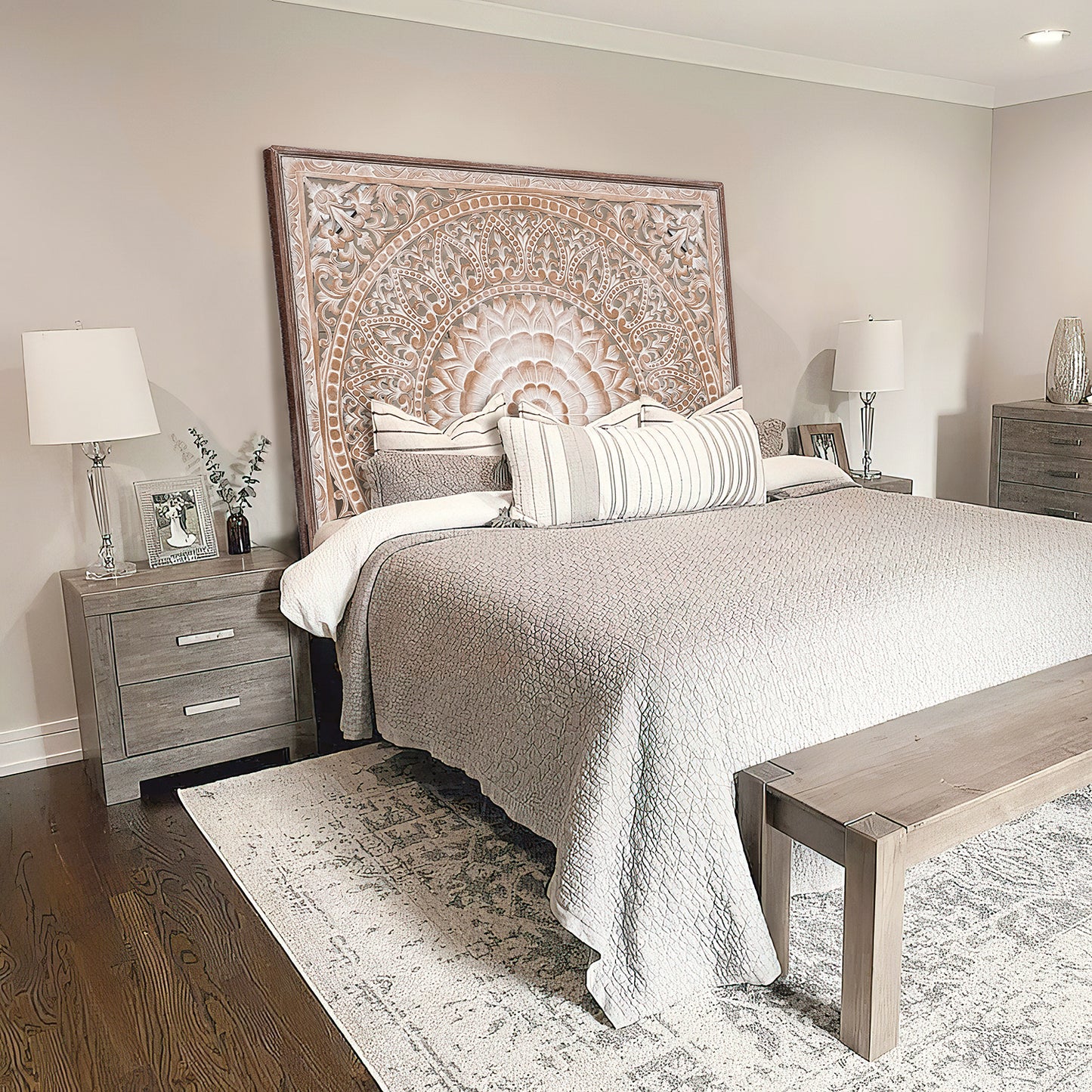 Carved Full Bed Headboard "Cendana"