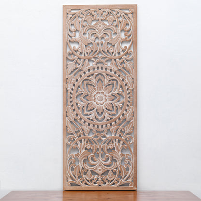 Carved Decorative Panel "Amara"  - Antic Wash - 100 x 40 cm