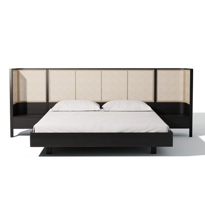 Rinjani Storage Bed in Black & Natural