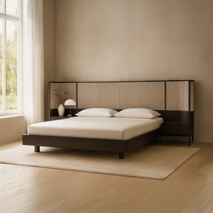 Rinjani Storage Bed in Black & Natural