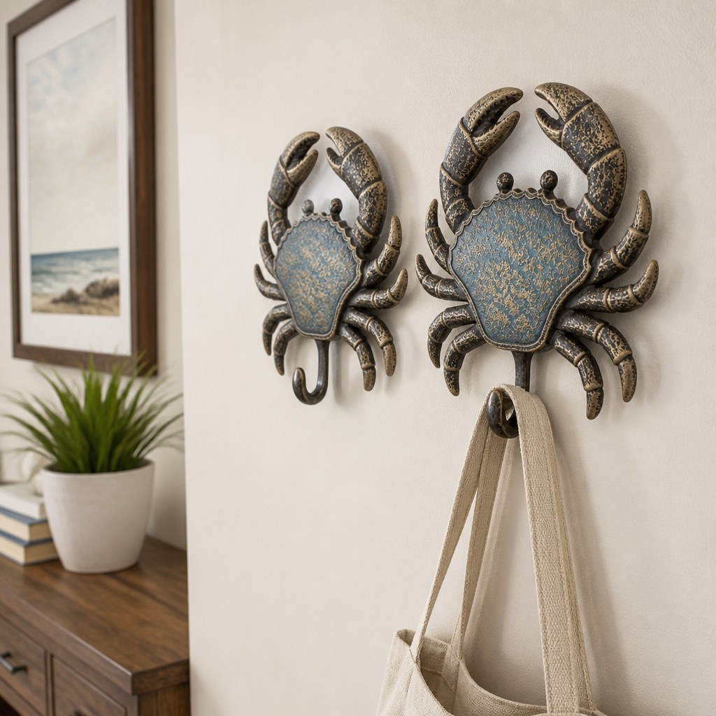 Brass Carved Hanger - Crab