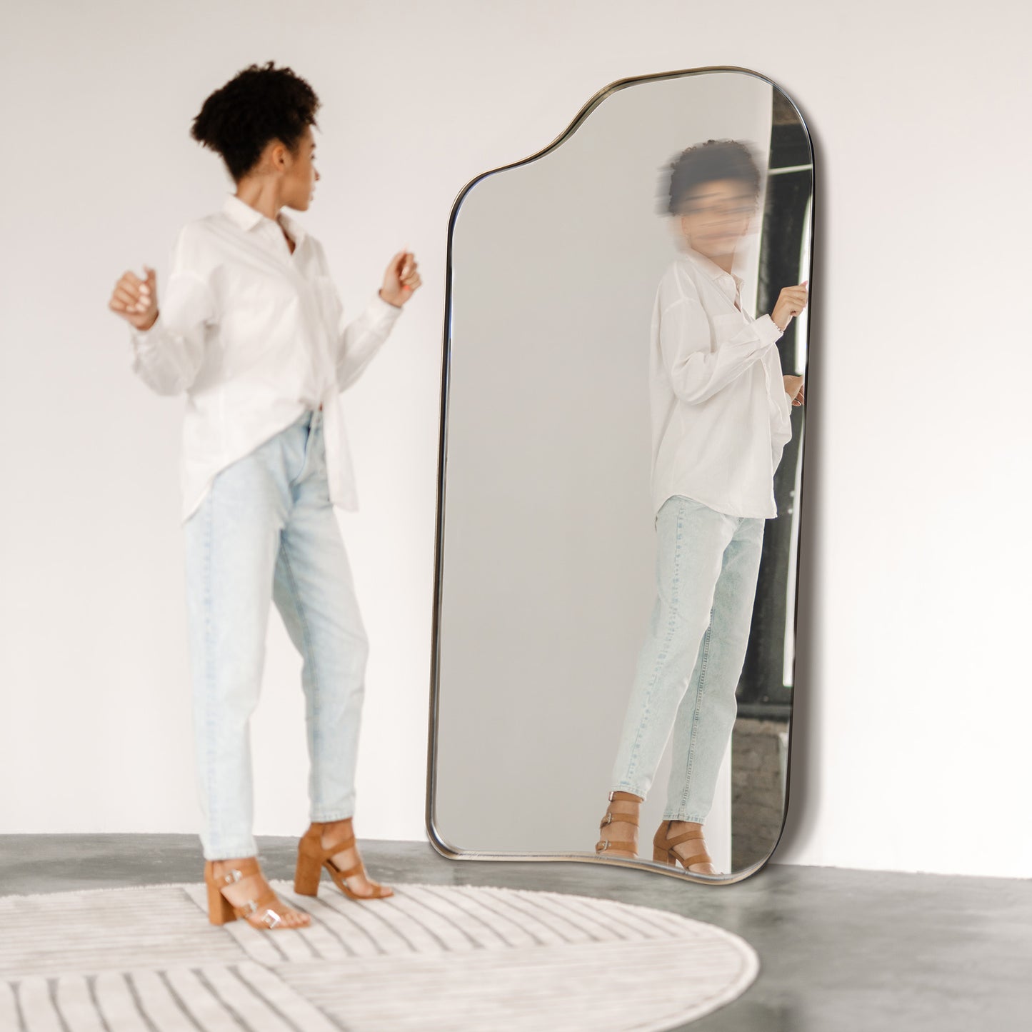 Brass Irregular Mirror - 180 cm