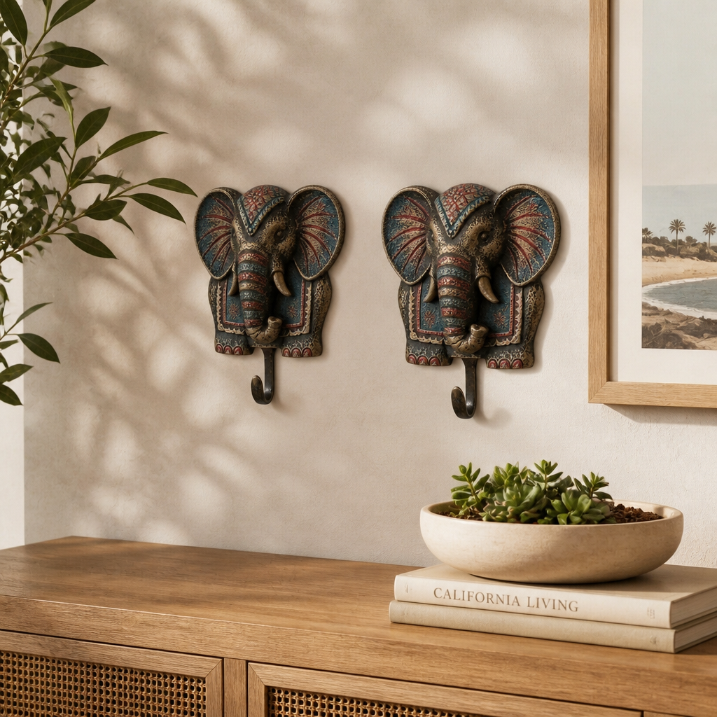 Brass Carved Hanger - Elephant