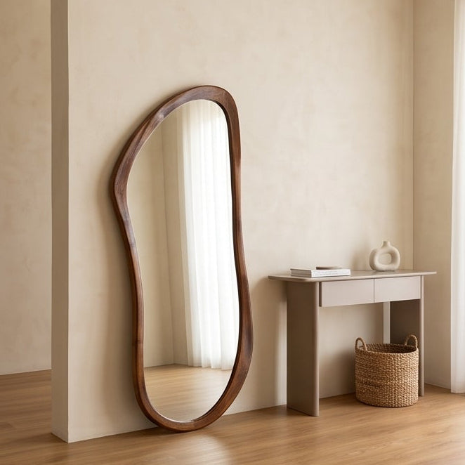Wooden Organic Mirror 'Darry' - Natural -  190x70cm