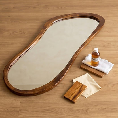 Wooden Organic Mirror 'Darry' - Natural -  190x70cm
