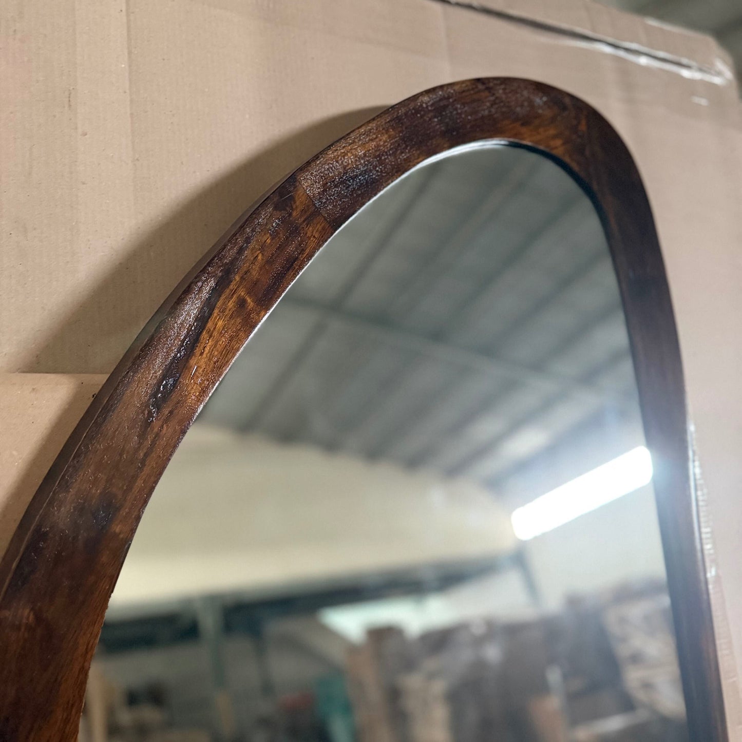 Wooden Organic Mirror 'Darry' - Natural -  190x70cm