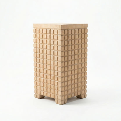 Wooden Side Table / Stool 'Linea' in Natural - 80 x 40 cm