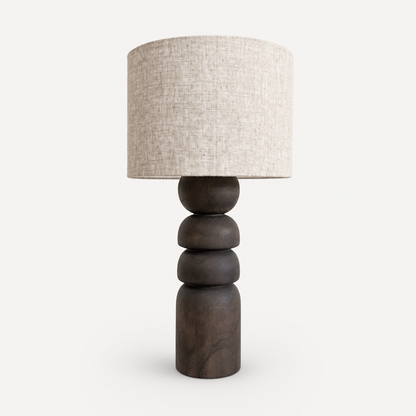 Wooden Table Lamp in Brown 'Le Kayo' - 65 cm