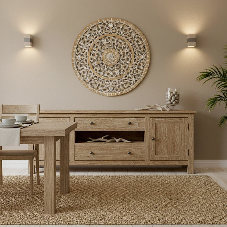 Carved Decorative Mandala "Mawar" - 80 cm