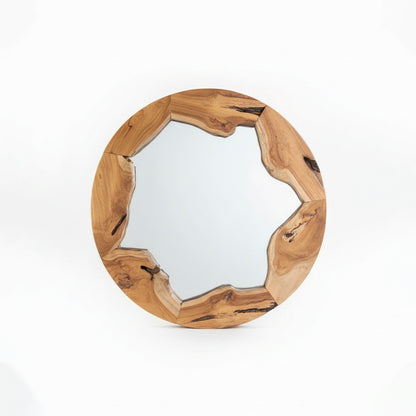 Wooden Organic Mirror "Teduh" - Natural - 50 cm