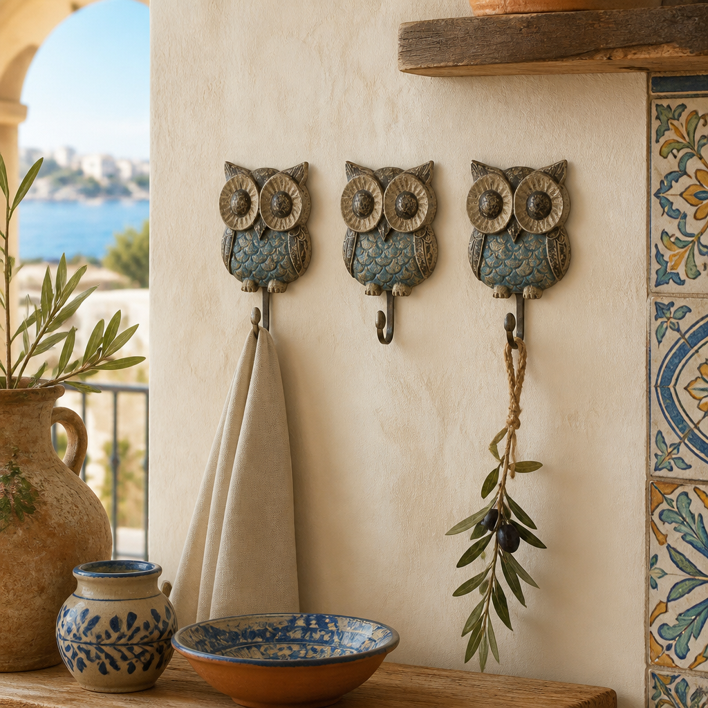 Brass Carved Brass Hanger - Owl