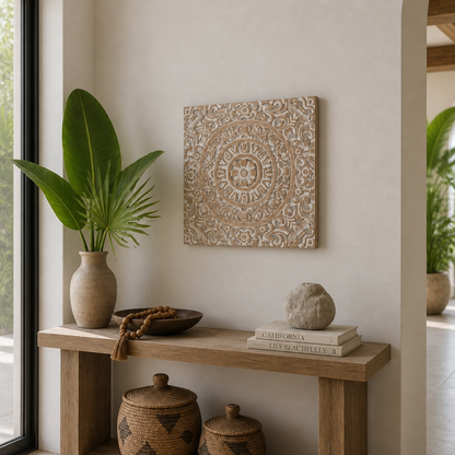 Carved Decorative Panel "Ranting" - 60 cm in Antique Wash
