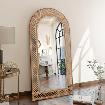 Hand Woven Full Rattan Mirror "Luna" - 200 x 100 cm