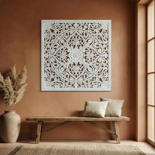 Carved Decorative Panel "Teratai" - 100 cm