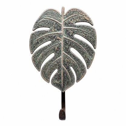 Brass Carved Hanger - Monstera
