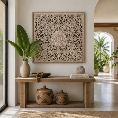 Carved Decorative Panel "Manusa" - Antic Wash - 100 cm