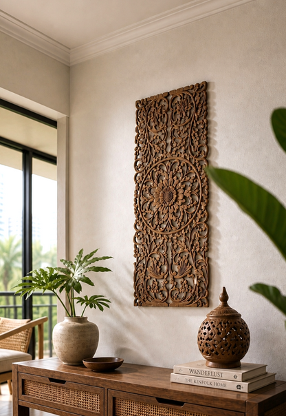 Custom Decorative Panel "Hebras" - Natural Brown - 60 x 40cm