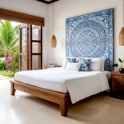 Carved Full Bed Headboard "Hati"