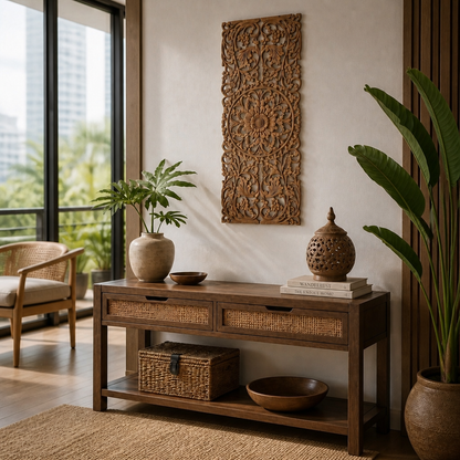 Custom Decorative Panel "Hebras" - Natural Brown - 60 x 40cm