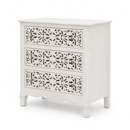 Wooden Carved Console Cabinet With Storage "Karma" - 120 x 90 cm