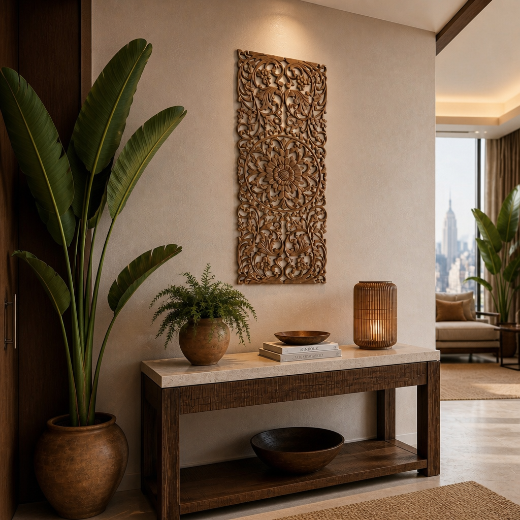 Custom Decorative Panel "Hebras" - Natural Brown - 60 x 40cm