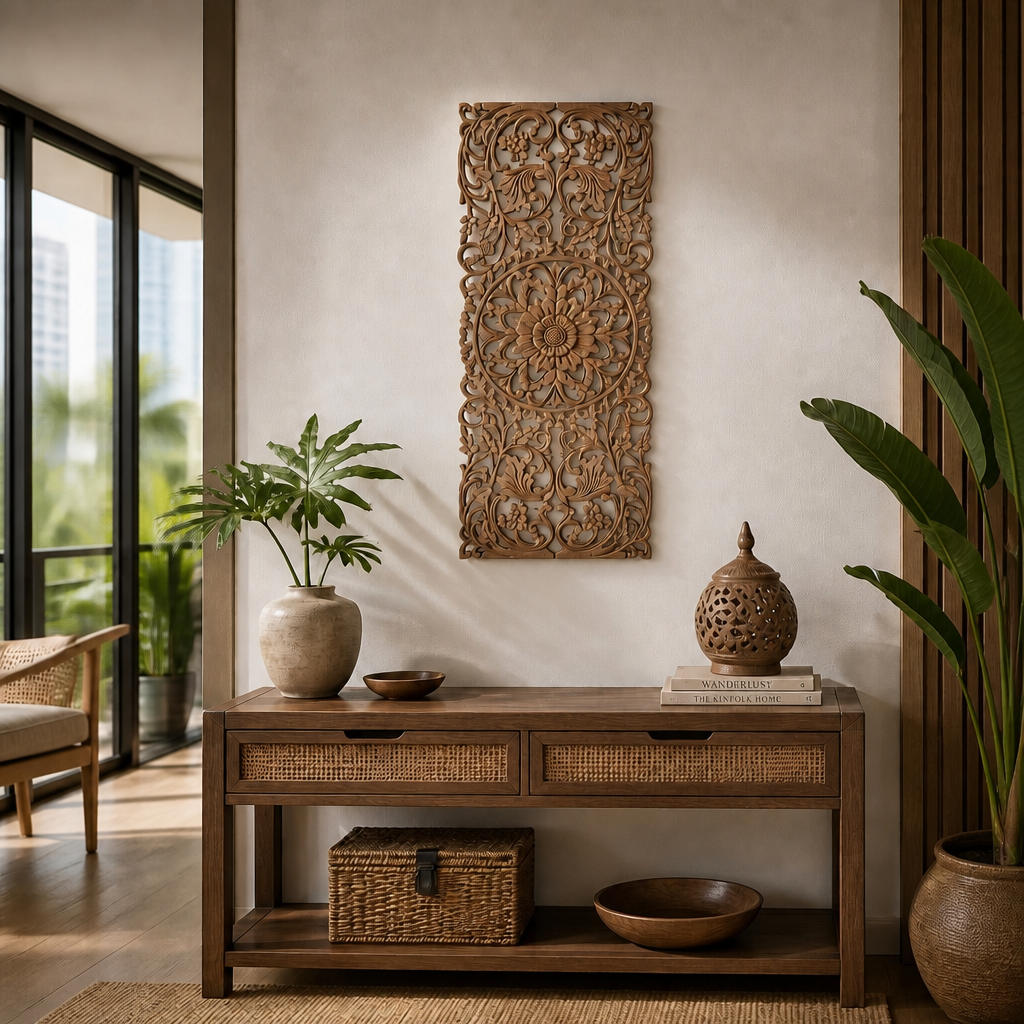 Custom Decorative Panel "Hebras" - Natural Brown - 60 x 40cm