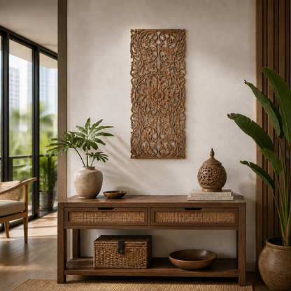Custom Decorative Panel "Hebras" - Natural Brown - 60 x 40cm