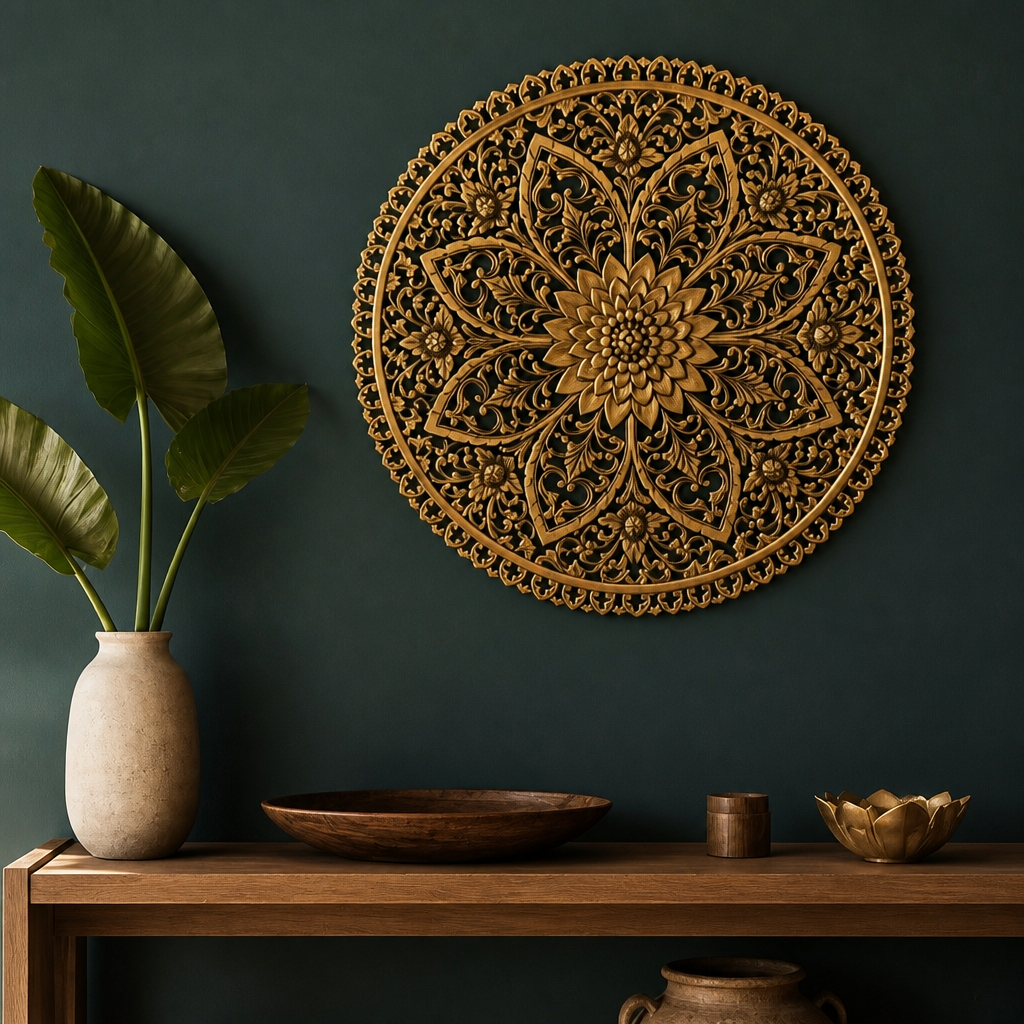 Carved Decorative Mandala "Kejayaan" - 80 cm