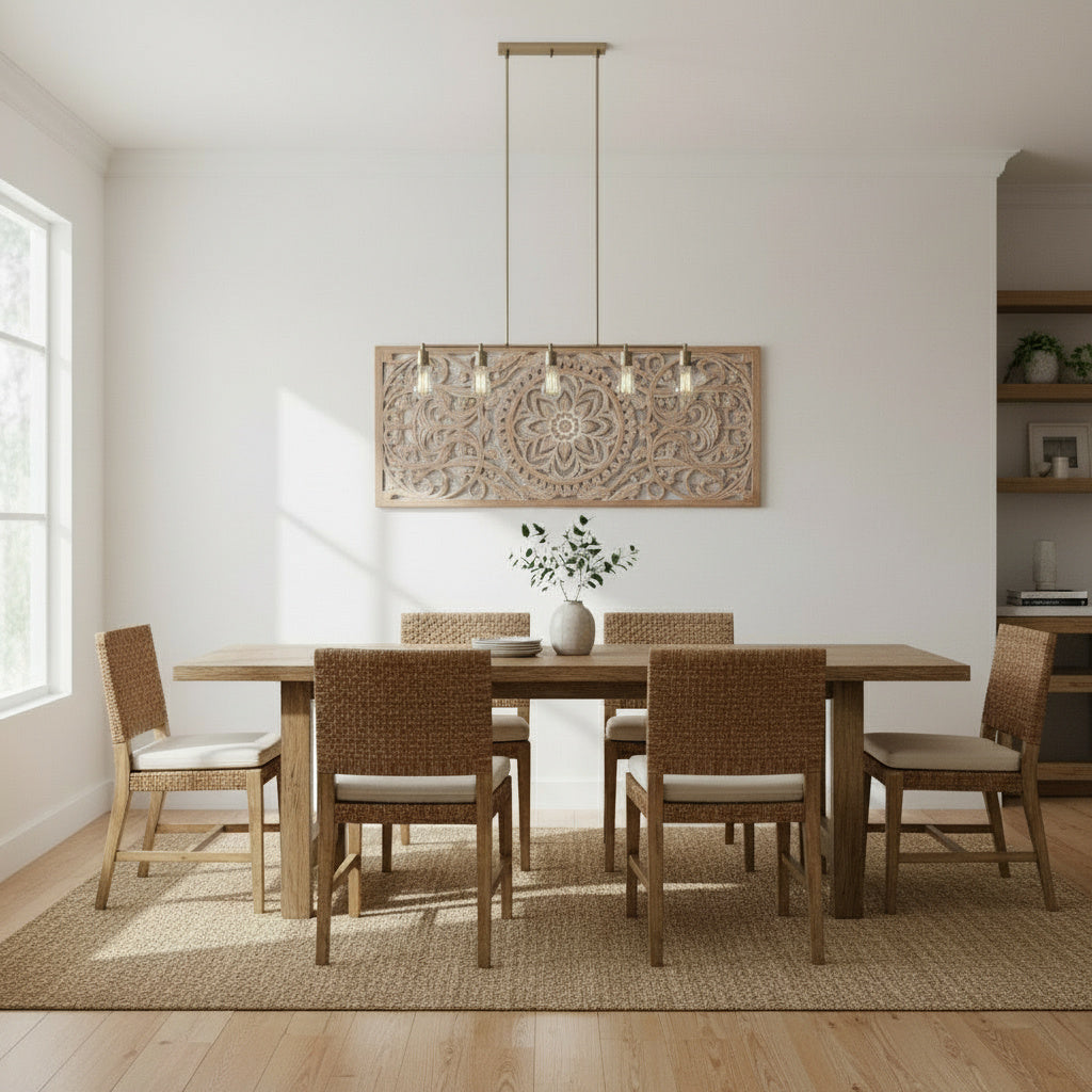 Carved Decorative Panel "Amara"  - Antic Wash - 100 x 40 cm