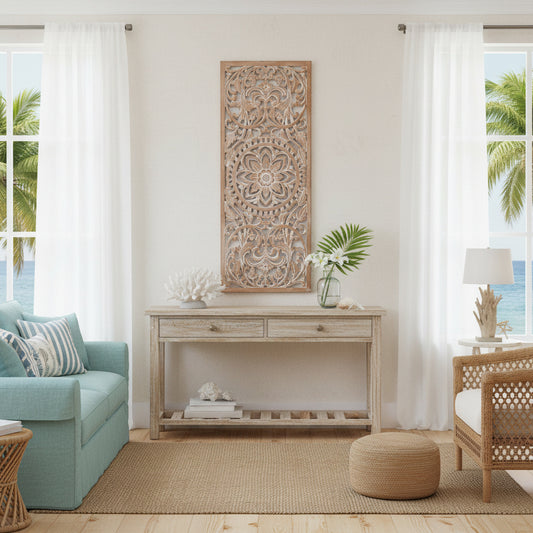 Decorative Panel "Amara"  40x16 inches- Antic wash