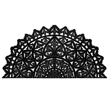 Carved Bed Headboard "Mahkota" Queen - Black - USA