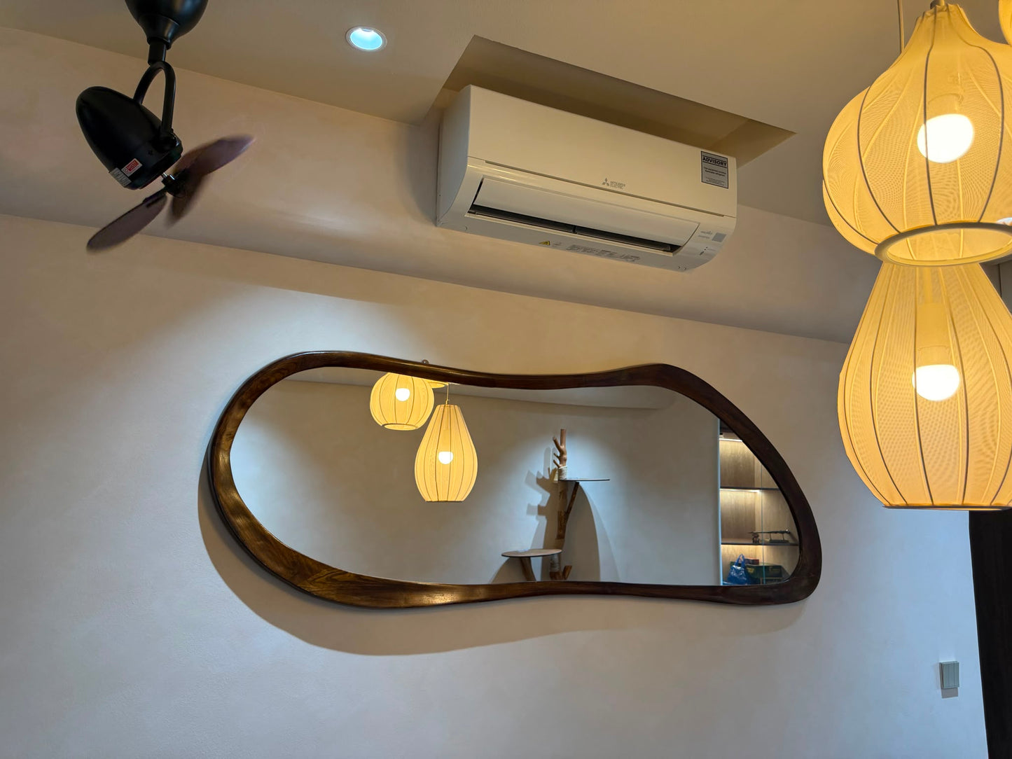 Wooden Organic Mirror 'Darry' - Natural -  190x70cm