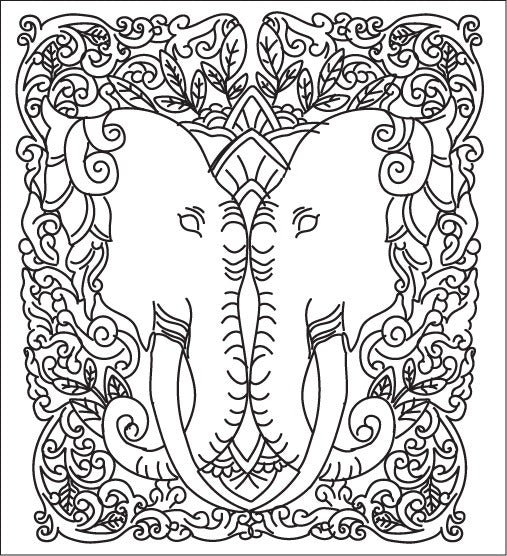 CUST Decorative Panel "Two Elephants"