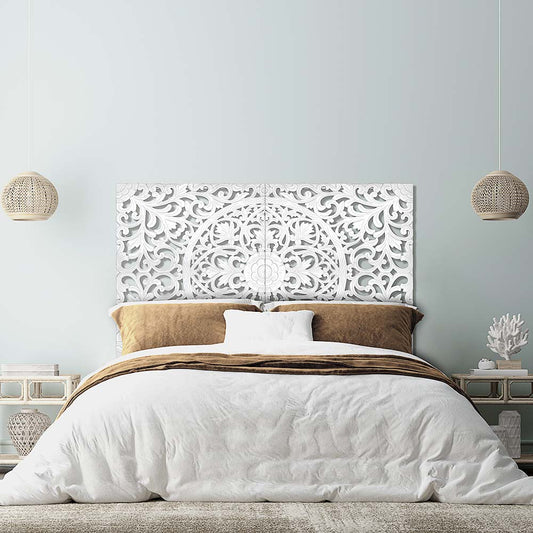 bed headboard murraya white wash bali design hand carved hand made home decorative house furniture wood material bed headboard design bed headboard ideas bed headboard panels worldwide shipping