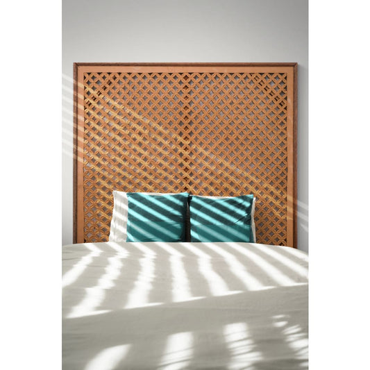 Bed Headboard Carved Jagasatru - Natural