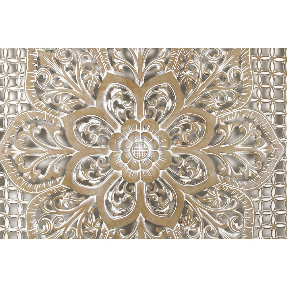 Bed Headboard Carved Medit - Antic-wash EXP