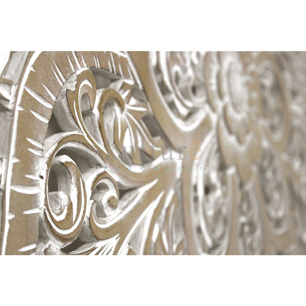 Bed Headboard Carved Medit - Antic-wash EXP