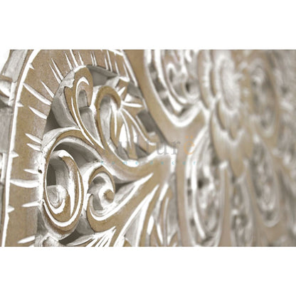 Bed Headboard Carved Medit - Antic-wash EXP