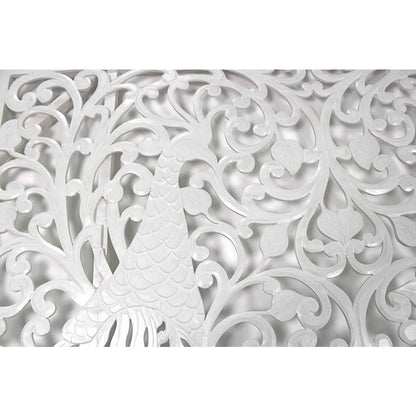 Bed Headboard King Size Peacock - White