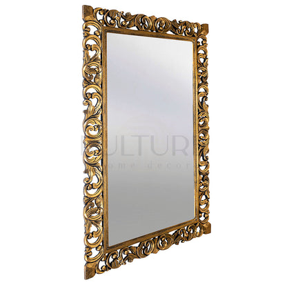 Hand Carved Mirror Cempaka Gold Wash 180 cm